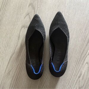 Rothy's Black Flats with Blue Accent